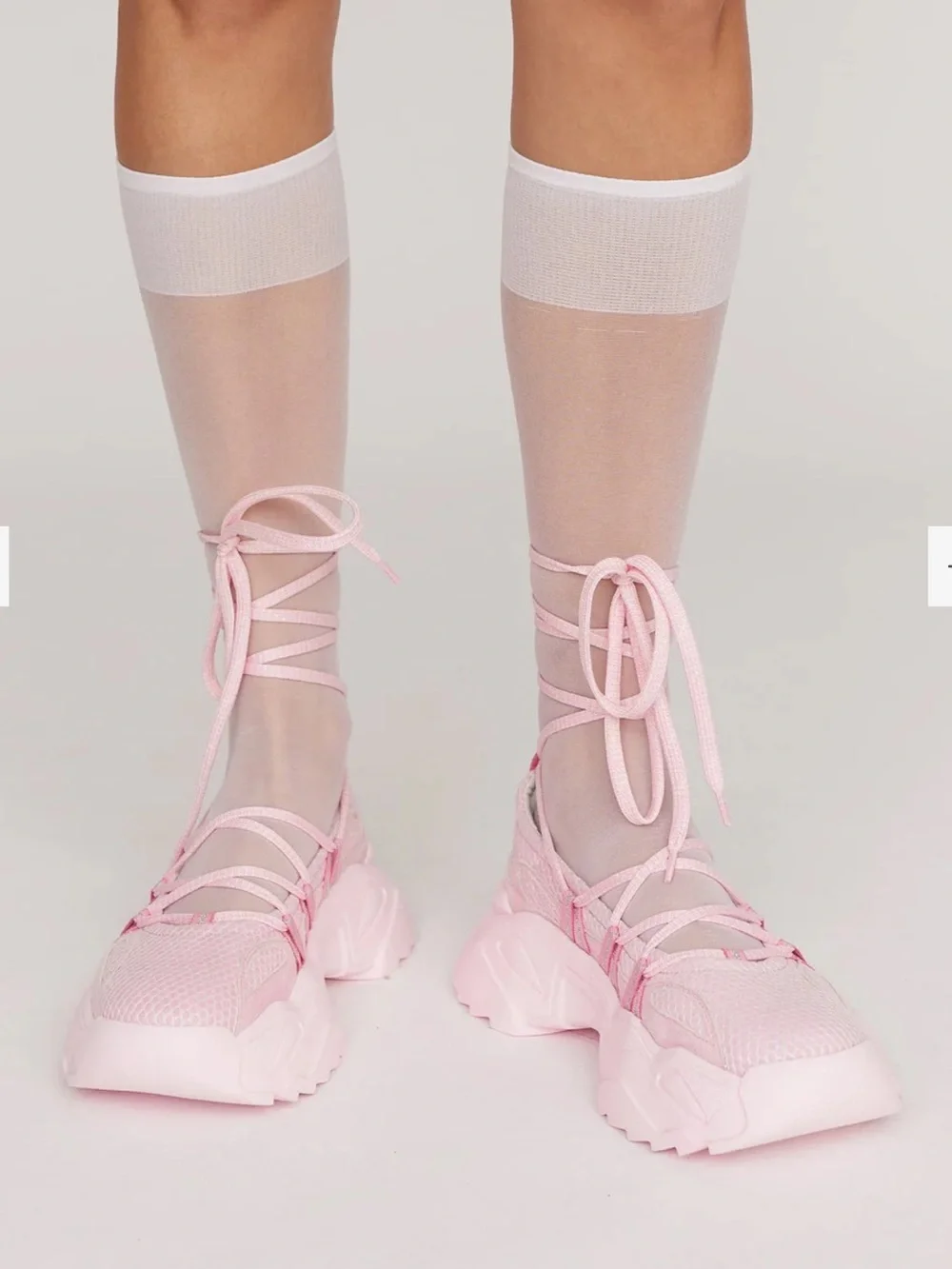 Lazy Oaf  Pink Lace Up Ballet Sneaker.